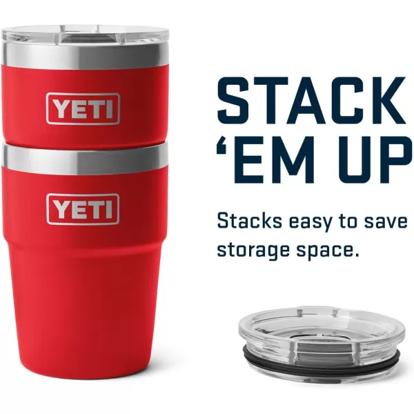 YETI Rambler 16 oz Stackable Tumbler, Vacuum Insulated, Stainless Steel with MagSlider Lid, Tropical Pink