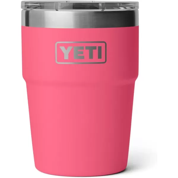 YETI Rambler 16 oz Stackable Tumbler, Vacuum Insulated, Stainless Steel with MagSlider Lid, Tropical Pink