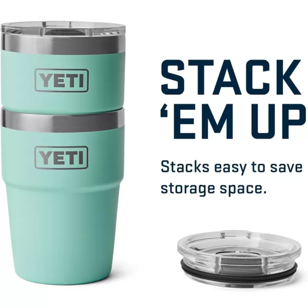 YETI Rambler 16 oz Stackable Tumbler, Vacuum Insulated, Stainless Steel with MagSlider Lid, Tropical Pink