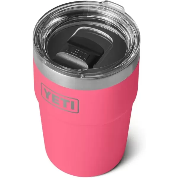 YETI Rambler 16 oz Stackable Tumbler, Vacuum Insulated, Stainless Steel with MagSlider Lid, Tropical Pink