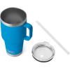 imageYETI Rambler Tumbler with Handle and Straw Lid Vacuum Insulated Travel Mug Stainless SteelBig Wave Blue