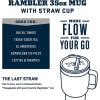 imageYETI Rambler Tumbler with Handle and Straw Lid Vacuum Insulated Travel Mug Stainless SteelGrey StoneTextured