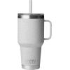 imageYETI Rambler Tumbler with Handle and Straw Lid Vacuum Insulated Travel Mug Stainless SteelGrey StoneTextured