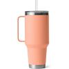 imageYETI Rambler Tumbler with Handle and Straw Lid Vacuum Insulated Travel Mug Stainless SteelLowcountry Peach