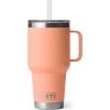imageYETI Rambler Tumbler with Handle and Straw Lid Vacuum Insulated Travel Mug Stainless SteelLowcountry Peach