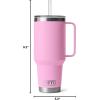 imageYETI Rambler Tumbler with Handle and Straw Lid Vacuum Insulated Travel Mug Stainless SteelPower Pink