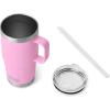 imageYETI Rambler Tumbler with Handle and Straw Lid Vacuum Insulated Travel Mug Stainless SteelPower Pink