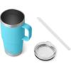 imageYETI Rambler Tumbler with Handle and Straw Lid Vacuum Insulated Travel Mug Stainless SteelReef Blue