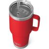 imageYETI Rambler Tumbler with Handle and Straw Lid Vacuum Insulated Travel Mug Stainless SteelRescue Red