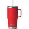 imageYETI Rambler Tumbler with Handle and Straw Lid Vacuum Insulated Travel Mug Stainless SteelRescue Red
