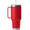 imageYETI Rambler Tumbler with Handle and Straw Lid Vacuum Insulated Travel Mug Stainless SteelRescue Red