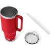 imageYETI Rambler Tumbler with Handle and Straw Lid Vacuum Insulated Travel Mug Stainless SteelRescue Red