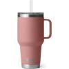 imageYETI Rambler Tumbler with Handle and Straw Lid Vacuum Insulated Travel Mug Stainless SteelSandstone Pink
