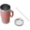imageYETI Rambler Tumbler with Handle and Straw Lid Vacuum Insulated Travel Mug Stainless SteelSandstone Pink