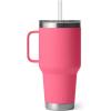 imageYETI Rambler Tumbler with Handle and Straw Lid Vacuum Insulated Travel Mug Stainless SteelTropical Pink