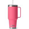 imageYETI Rambler Tumbler with Handle and Straw Lid Vacuum Insulated Travel Mug Stainless SteelTropical Pink