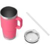 imageYETI Rambler Tumbler with Handle and Straw Lid Vacuum Insulated Travel Mug Stainless SteelTropical Pink