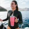 imageYETI Rambler Tumbler with Handle and Straw Lid Vacuum Insulated Travel Mug Stainless SteelTropical Pink