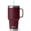 imageYETI Rambler Tumbler with Handle and Straw Lid Vacuum Insulated Travel Mug Stainless SteelWild Vine Red