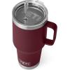 imageYETI Rambler Tumbler with Handle and Straw Lid Vacuum Insulated Travel Mug Stainless SteelWild Vine Red