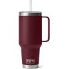 imageYETI Rambler Tumbler with Handle and Straw Lid Vacuum Insulated Travel Mug Stainless SteelWild Vine Red