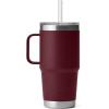 imageYETI Rambler Tumbler with Handle and Straw Lid Vacuum Insulated Travel Mug Stainless SteelWild Vine Red