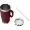imageYETI Rambler Tumbler with Handle and Straw Lid Vacuum Insulated Travel Mug Stainless SteelWild Vine Red