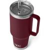 imageYETI Rambler Tumbler with Handle and Straw Lid Vacuum Insulated Travel Mug Stainless SteelWild Vine Red