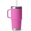 imageYETI Rambler Tumbler with Handle and Straw Lid Vacuum Insulated Travel Mug Stainless SteelWildflower Fuchsia