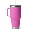 imageYETI Rambler Tumbler with Handle and Straw Lid Vacuum Insulated Travel Mug Stainless SteelWildflower Fuchsia