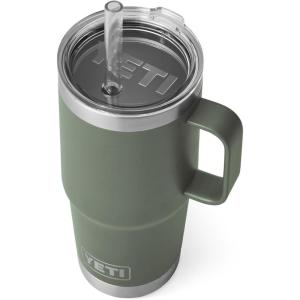 imageYETI Rambler Tumbler with Handle and Straw Lid Vacuum Insulated Travel Mug Stainless SteelCamp Green