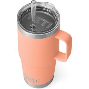 imageYETI Rambler Tumbler with Handle and Straw Lid Vacuum Insulated Travel Mug Stainless SteelLowcountry Peach