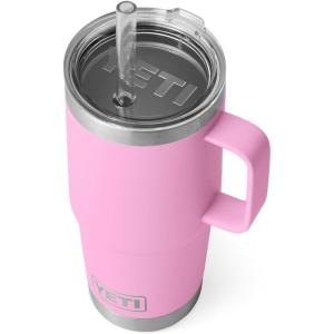 imageYETI Rambler Tumbler with Handle and Straw Lid Vacuum Insulated Travel Mug Stainless SteelPower Pink