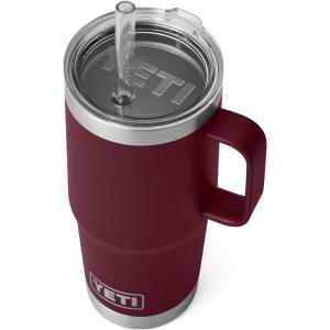 imageYETI Rambler Tumbler with Handle and Straw Lid Vacuum Insulated Travel Mug Stainless SteelWild Vine Red