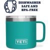 imageYETI Rambler 14 oz Mug Vacuum Insulated Stainless Steel with MagSlider Lid StainlessAquifer Blue