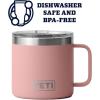 imageYETI Rambler 14 oz Mug Vacuum Insulated Stainless Steel with MagSlider Lid StainlessSandstone Pink