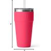 imageYETI Rambler 26 oz Straw Cup Vacuum Insulated Stainless Steel with Straw LidBimini Pink