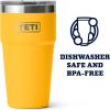 imageYETI Rambler Stackable Pint Vacuum Insulated Stainless Steel with MagSlider LidAlpine Yellow