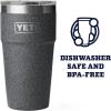 imageYETI Rambler Stackable Pint Vacuum Insulated Stainless Steel with MagSlider LidBlack StoneTextured