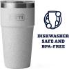 imageYETI Rambler Stackable Pint Vacuum Insulated Stainless Steel with MagSlider LidGrey StoneTextured