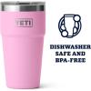 imageYETI Rambler Stackable Pint Vacuum Insulated Stainless Steel with MagSlider LidPower Pink
