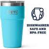 imageYETI Rambler Stackable Pint Vacuum Insulated Stainless Steel with MagSlider LidReef Blue