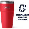 imageYETI Rambler Stackable Pint Vacuum Insulated Stainless Steel with MagSlider LidRescue Red