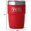 imageYETI Rambler 8 oz Stackable Cup Stainless Steel Vacuum Insulated Espresso Cup with MagSlider LidRescue Red