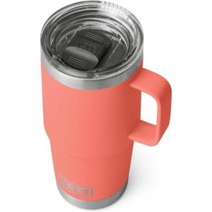 imageYETI Rambler 20 oz Travel Mug Stainless Steel Vacuum Insulated with Stronghold LidCoral
