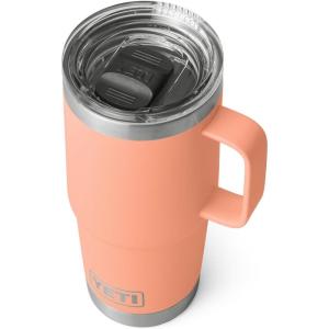 imageYETI Rambler 20 oz Travel Mug Stainless Steel Vacuum Insulated with Stronghold LidLowcountry Peach