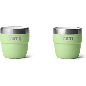 imageYETI Rambler 4 oz Stackable Cup Stainless Steel Vacuum Insulated EspressoCoffee Cup 2 PackKey Lime