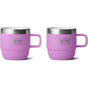 imageYETI Rambler 6 oz Stackable Mug Stainless Steel Vacuum Insulated EspressoCoffee Mug 2 PackDesert Bloom