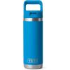 imageYETI Rambler 18 oz Bottle Vacuum Insulated Stainless Steel with Straw CapBig Wave Blue