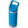 imageYETI Rambler 18 oz Bottle Vacuum Insulated Stainless Steel with Straw CapBig Wave Blue